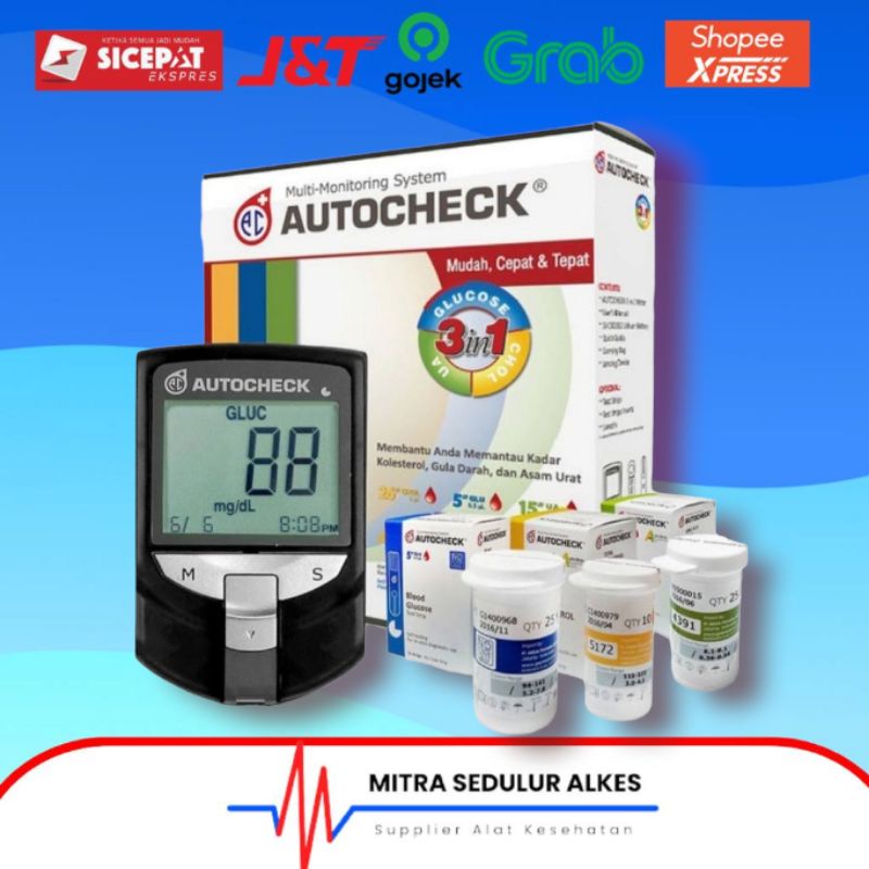 Alat GCU Autocheck / alat gula asam urat cholesterol Autocheck