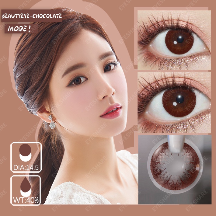 Eyeshare Black Softlens 14.5mm Big Eyes Natural Korea New Softlens Lensa Warna Soflen