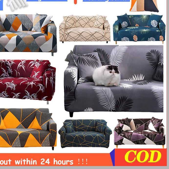 ➧ K MALL Cover Sofa 1/2/3/4 Seater Sarung Sofa Penutup Sofa Bentuk L - Bahan Elastis ♝
