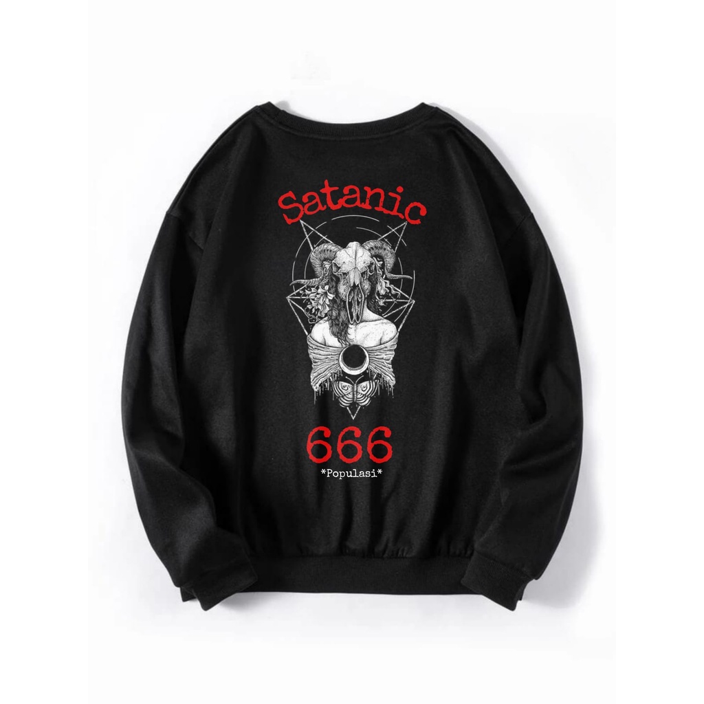 Cavenza Crewneck Motif Satanic 666