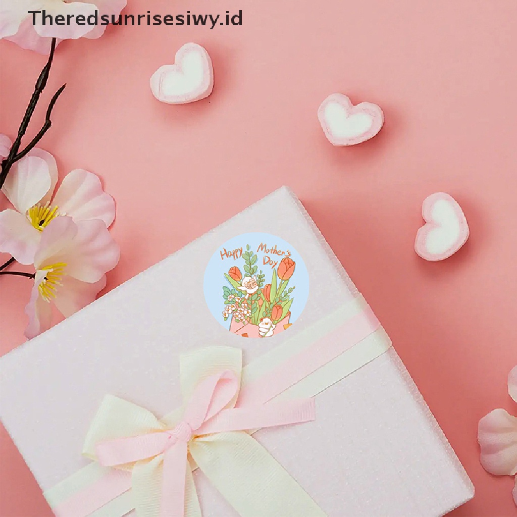 #New# 500pcs/roll Stiker Label Hadiah Happy Mothers Day Kraft Bentuk Bulat Stiker~