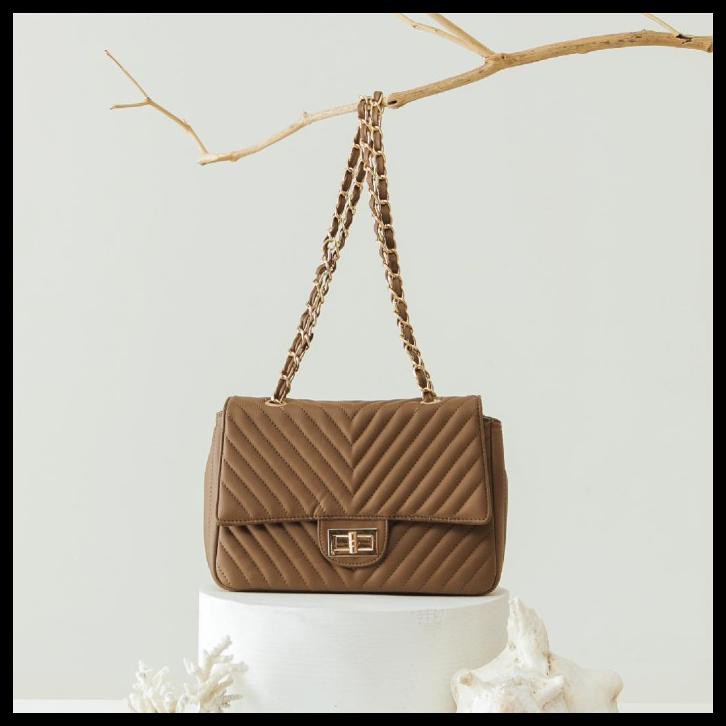 (DEFECT MINOR) Tas Wanita Trisha Flap Bag Walnut Merche