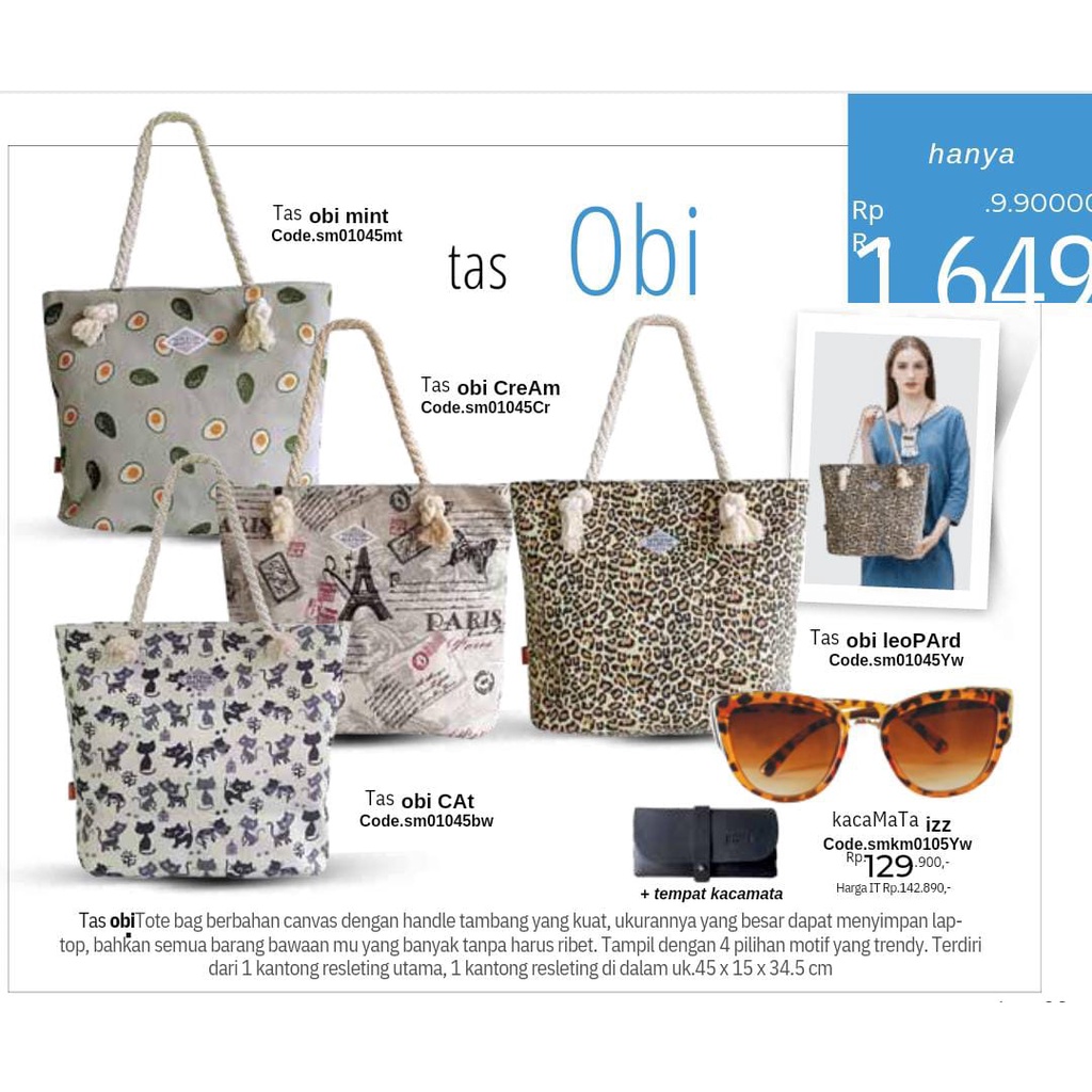 Tas Obi Cream Tote Bag Sheena Marvin