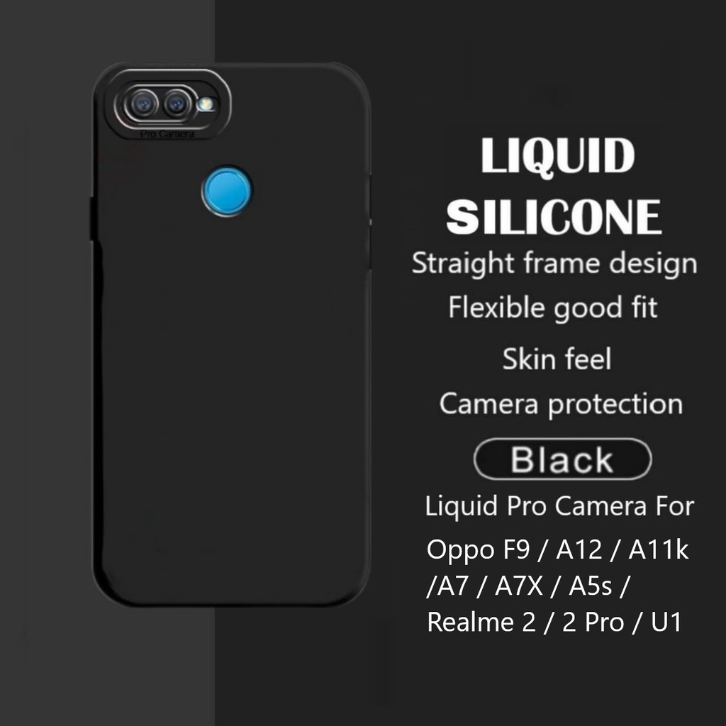 CASE OPPO F9 SOFT CASE LIQUID MACARON 3D SQUARE SILICONE CASING COVER
