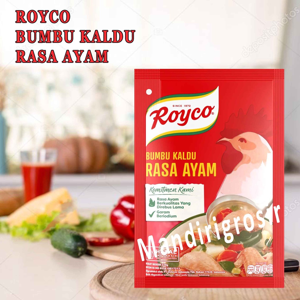 

PENYEDAP RASA* ROYCO RASA AYAM PILIHAN 220g* BUMBU KALDU RASA AYAM