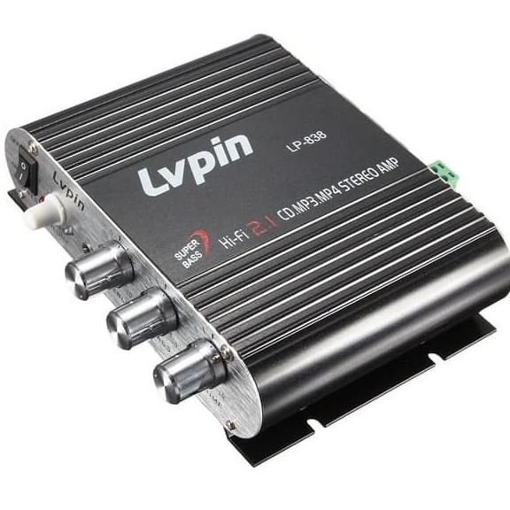 AUDIO MOBIL GP 6401 LVPIN MINI HIFI STEREO AMPLIFIER TREBLE BASS