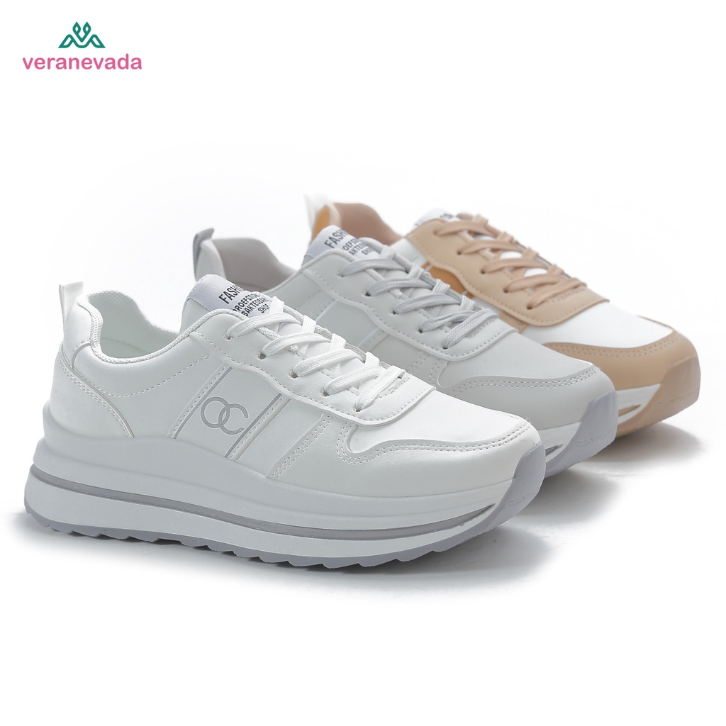 Sepatu Sneakers Wanita Vera Nevada M5805 untuk Olahraga dengan Sol Tinggi 4 Cm dan Berbagai Pilihan 