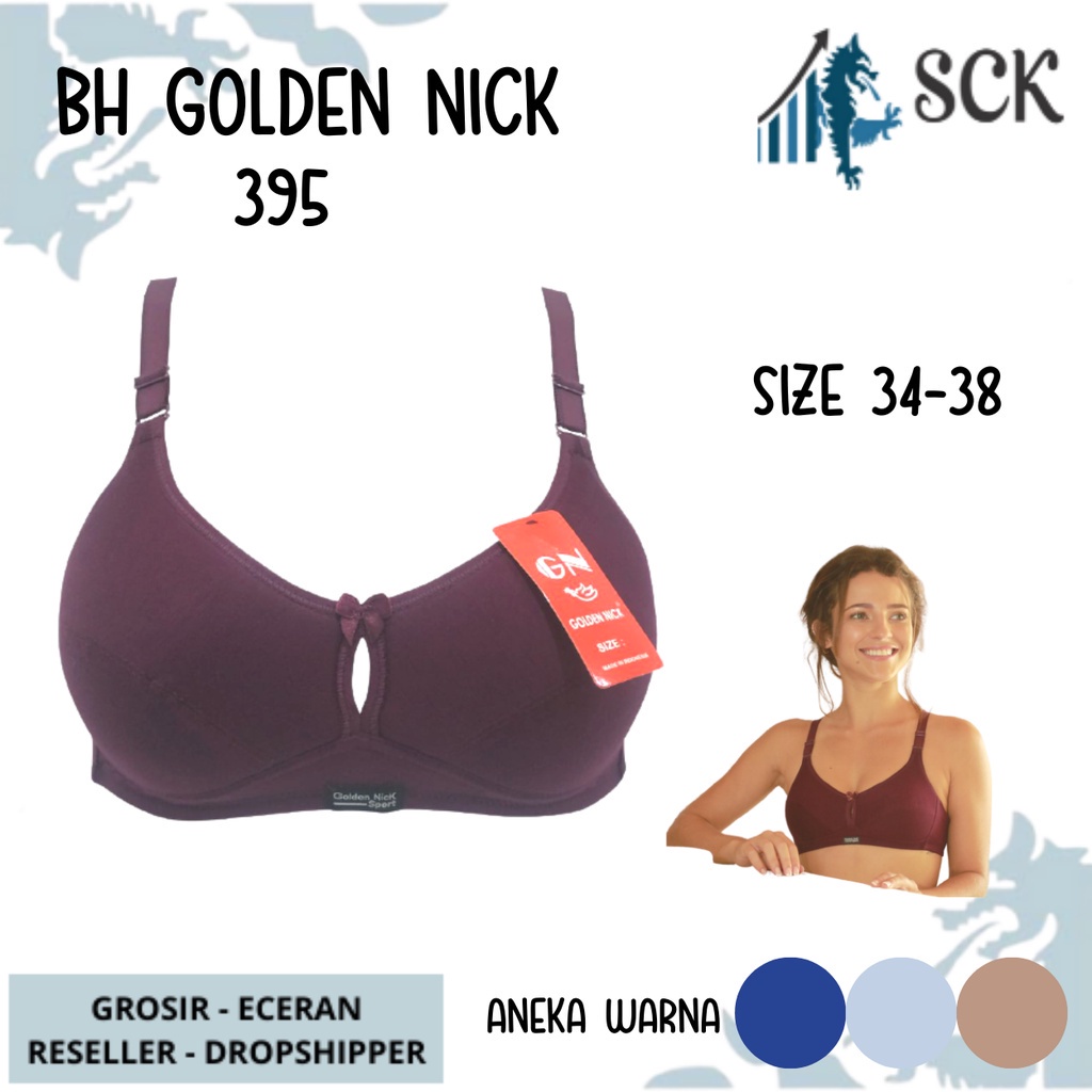 BH GOLDEN NICK 395 / BH Katun Busa Tipis Tanpa Kawat K395 Pakaian Dalam Wanita - sckmenwear GROSIR