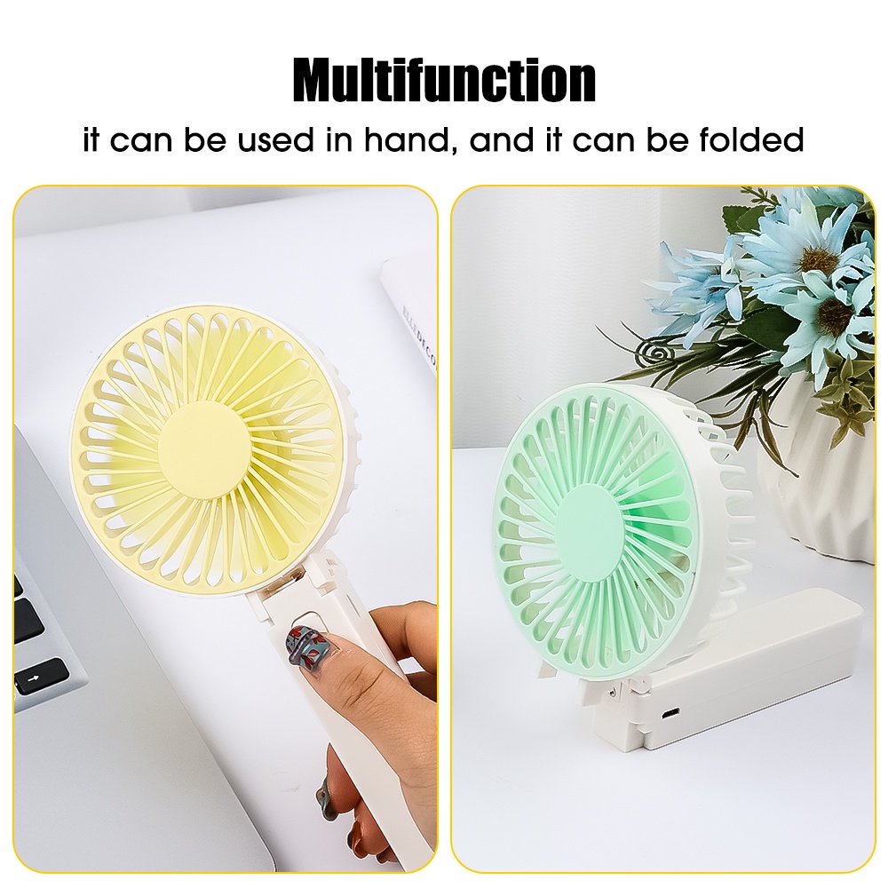 [Unggulan] Rumah Tangga Tahan Lama Kipas Desktop Anak Kartun Lucu Kipas Genggam USB Rechargeable Wireless Cooling Fan Musim Panas Perjalanan Luar Ruangan Kipas Portabel Dengan Stand Telepon