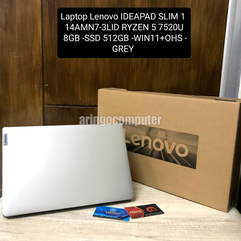 Laptop Lenovo IDEAPAD SLIM 1 14AMN7-3LID RYZEN 5 7520U 8GB -SSD 512GB -WIN11+OHS -GREY