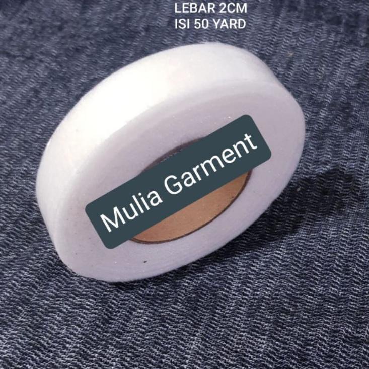 

Grosir Terjamin Lem Kain 2 sisi Lem Sum Lebar 2cm isi 50 Yard ( 45meter )