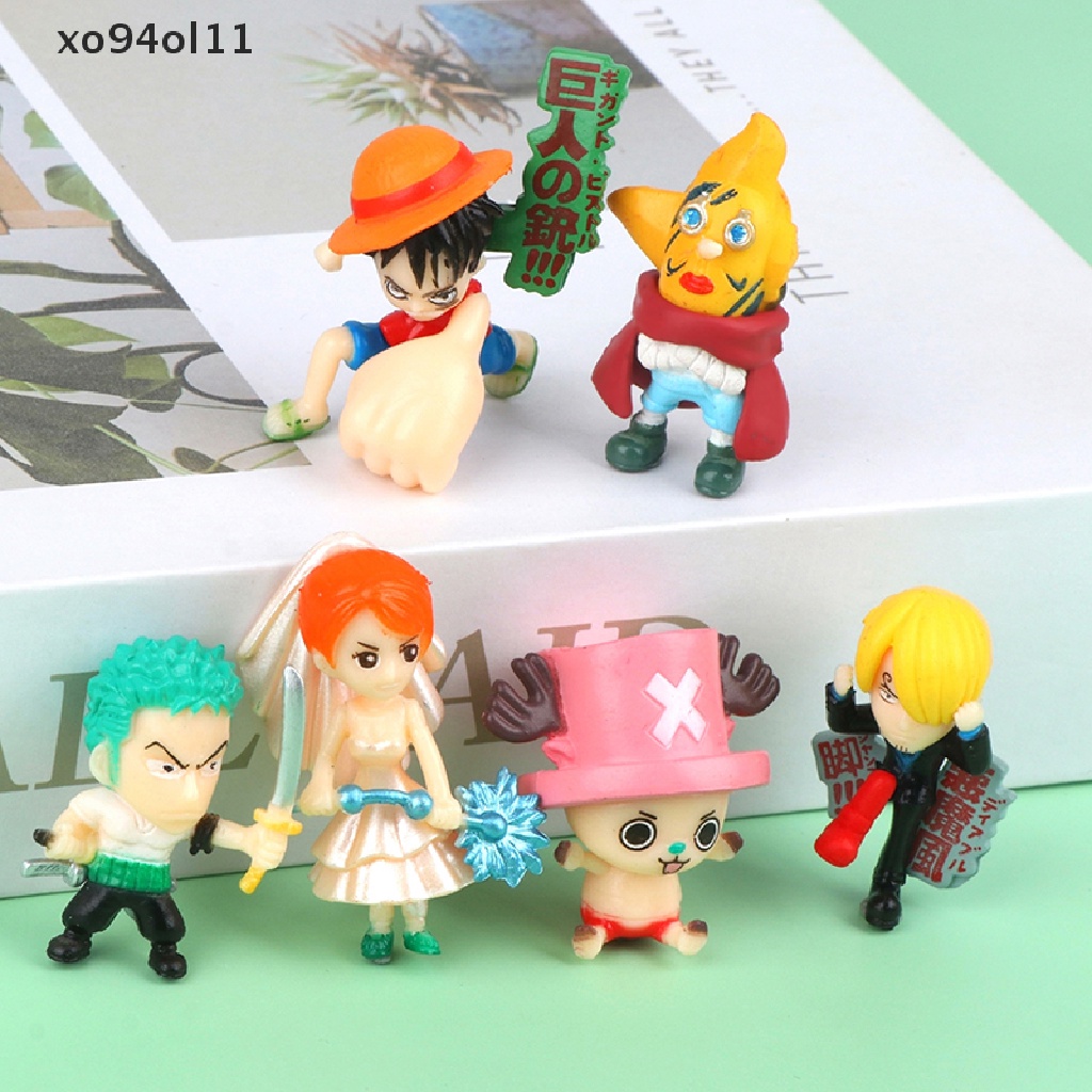 Xo 6Pcs Boneka One Piece Angka Anime Lucu Model Desktop Hiasan Mobil Dekorasi Rumah Mainan Anak Boneka Doll Mikro Landscape Ornamen Hiasan Kue OL