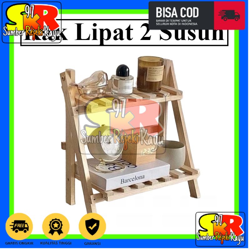 Rak Susun kayu Mini Serbaguna | Rak Meja Rakit Multifungsi