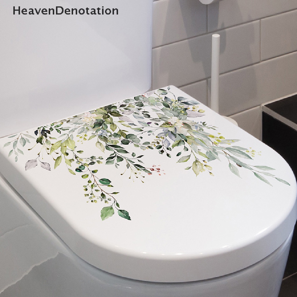 [HeavenDenotation] Daun Tanaman Hijau Stiker Dinding Kamar Mandi Toilet Decor Ruang Tamu Lemari Dekorasi Rumah Decals Mempercantik Perekat Diri Mural HDV