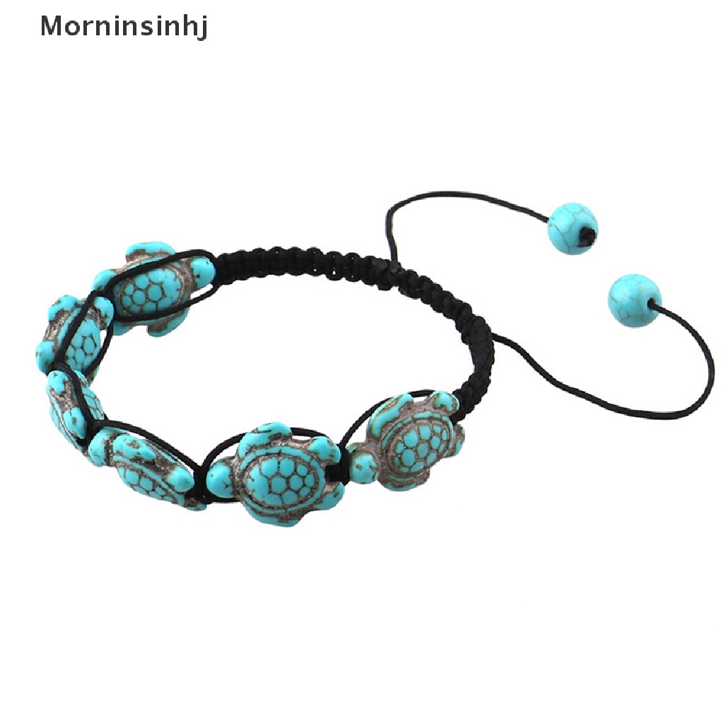 Mornin Vintage Bohemia Bangle Turquoise Turtle Gelang Tali Kepang Adjustable Perhiasan id