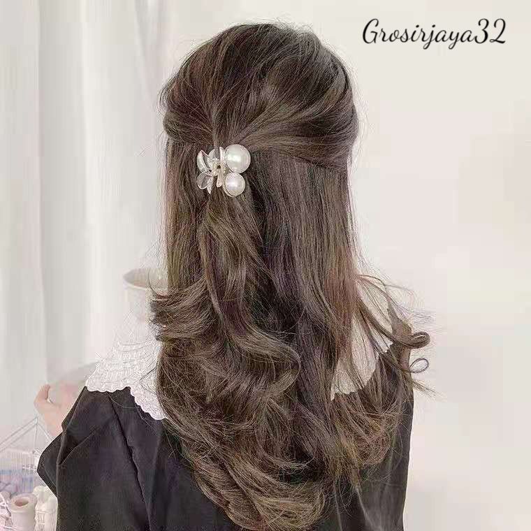 (GROSIRJAYA32) Jedai Mutiara CHERRY 3,5cm Jepit Salon Korea Mutiara Jepit Poni Mutiara PREMIUM Pearl Hair