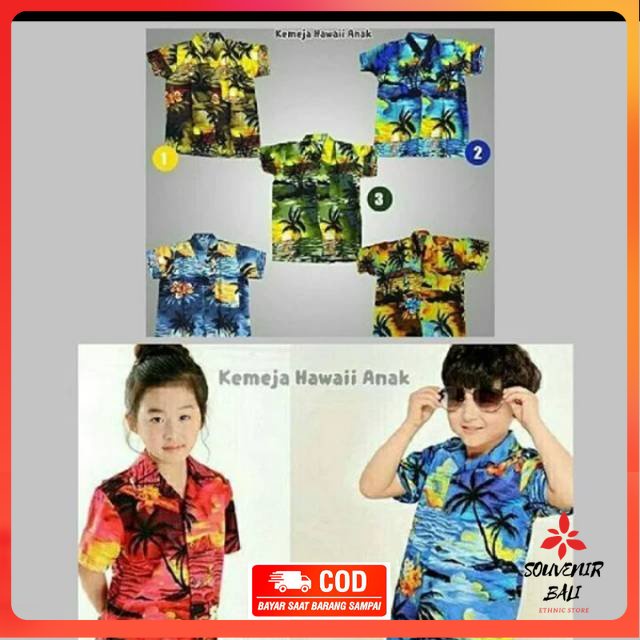 BAJU ANAK/KEMEJA HAWAI ANAK/KEMEJA HAWAI BALI