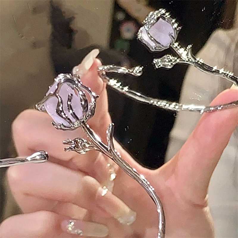 Fashion Paduan Baru Gelang Mawar Ungu Untuk Wanita