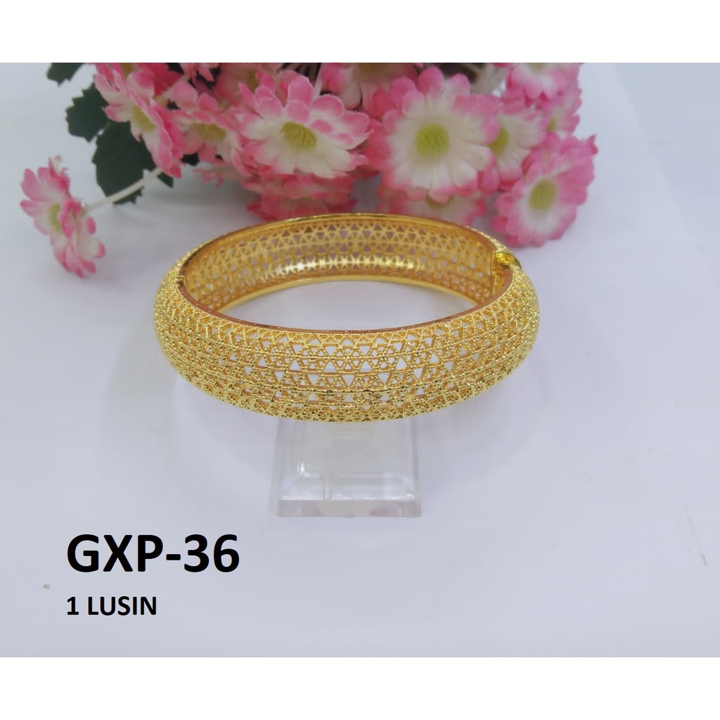 GELANG XP LINGKAR EMAS GOLD POLOS UKIR TEKSTUR TERMURAH / DUNIA GELANG TERBARU