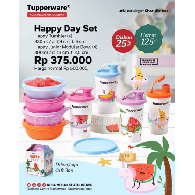 [set bekal] Eceran Happy Day Set - Tempat Makan Junior Modular bowl 300ml / Botol Minum Happy Tumble