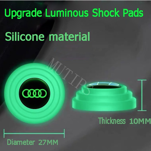 Audi 4/8/12/16Pcs Baru Tipe Luminous Bagasi Pintu Mobil Anti Shock Tabrak Pad Silikon Stiker Mengurangi Kebisingan Penyangga Universal Untuk TT mk2 A5 A4 B7 A3 8l A1 Q5 B8 B5 A6 C7 C6 Q7 Q3 RS3