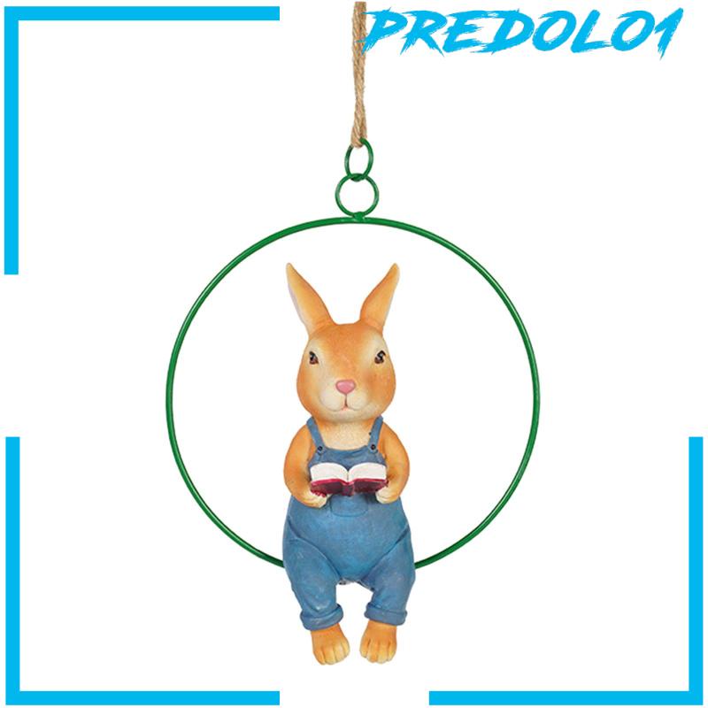 [Predolo1] Patung Hewan Dekorasi Gantung Kelinci Ayunan Untuk Teras Rumah Outdoor Indoor