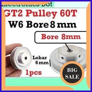 parts GT2 Pulley Timing Belt 60T 60 Gigi 8mm CNC 3D Printer Roda Mekanik Aluminium Pitch 2