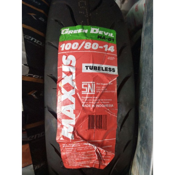 Ban maxxis Green devil tubeless 100 80 ring 14