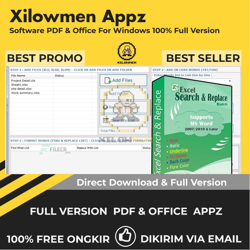 [Full Version]  TechnoCom Excel Search and Replace Batch 3.1.1.23 Pro PDF Office Lifetime Win OS