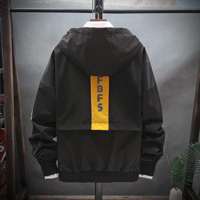 Jaket Pria Model Jaket Hoodie Berkerudung Kerah Bisbol Gaya Kasual untukj Fashion Jacket