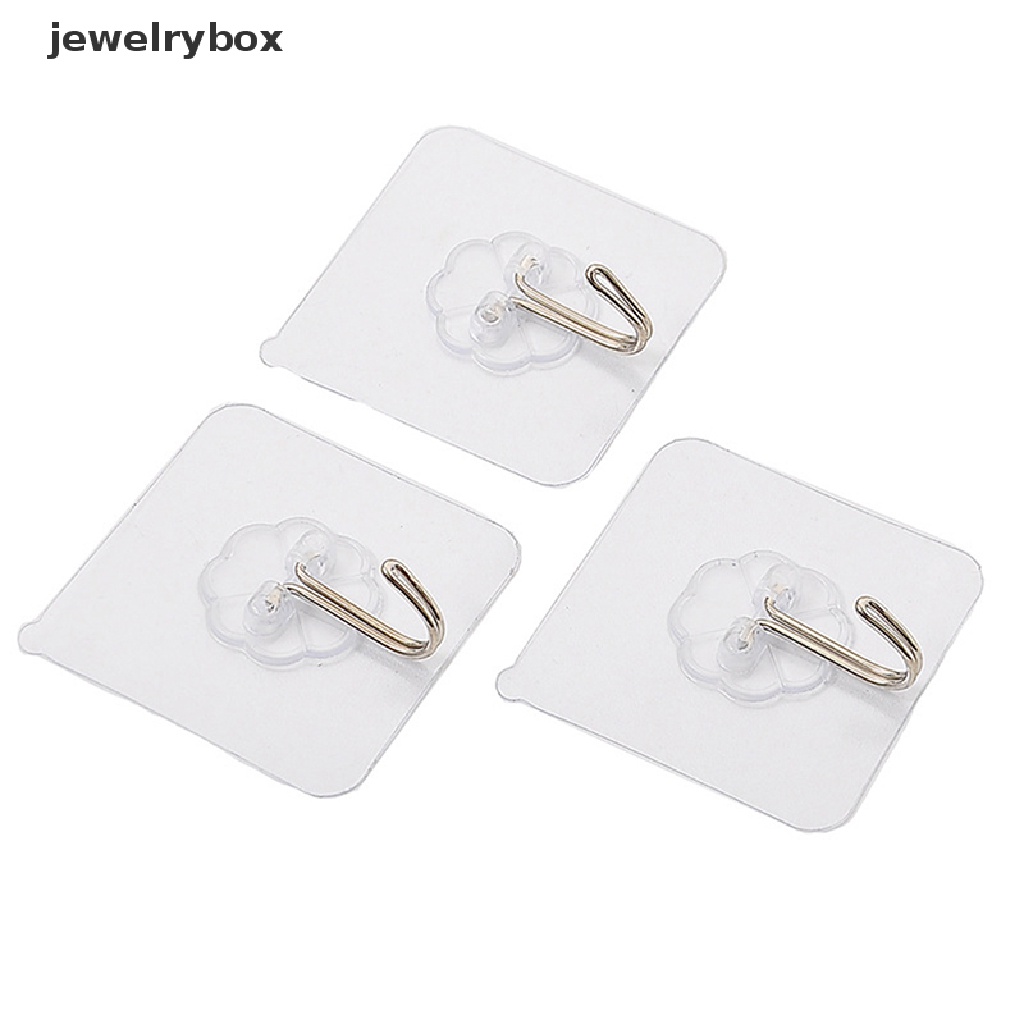 [jewelrybox] 10pcs Kait Dinding Oilproof Self Adhesive Hooks Reusable Seamless Hanging Hook Butik