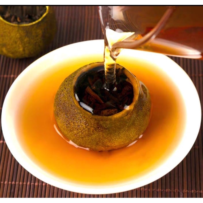 

TEH XIAO QING GAN/CHINESE TEA/TEH PU ER KULIT JERUK/TEH PU ER SHU CHINESE/GREEN ORANGE PEEL PU ER TEA/小青柑