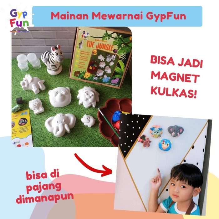 

DISKON/ Painting Kits GypFun Seri The Jungle -Mewarnai Aneka Miniatur Hewan