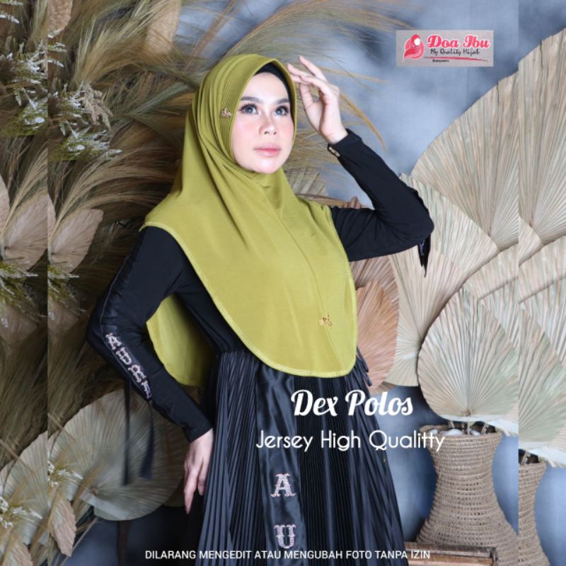 Jilbab doa ibu bergo dex oval polos plat besi jersey high quality