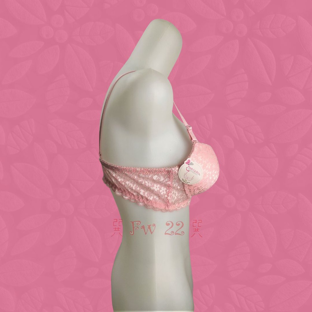 Push Up Bra Tally 2467 Bra Busa Tebal Cup B dengan Kawat dan Motif Bunga yang Cantik