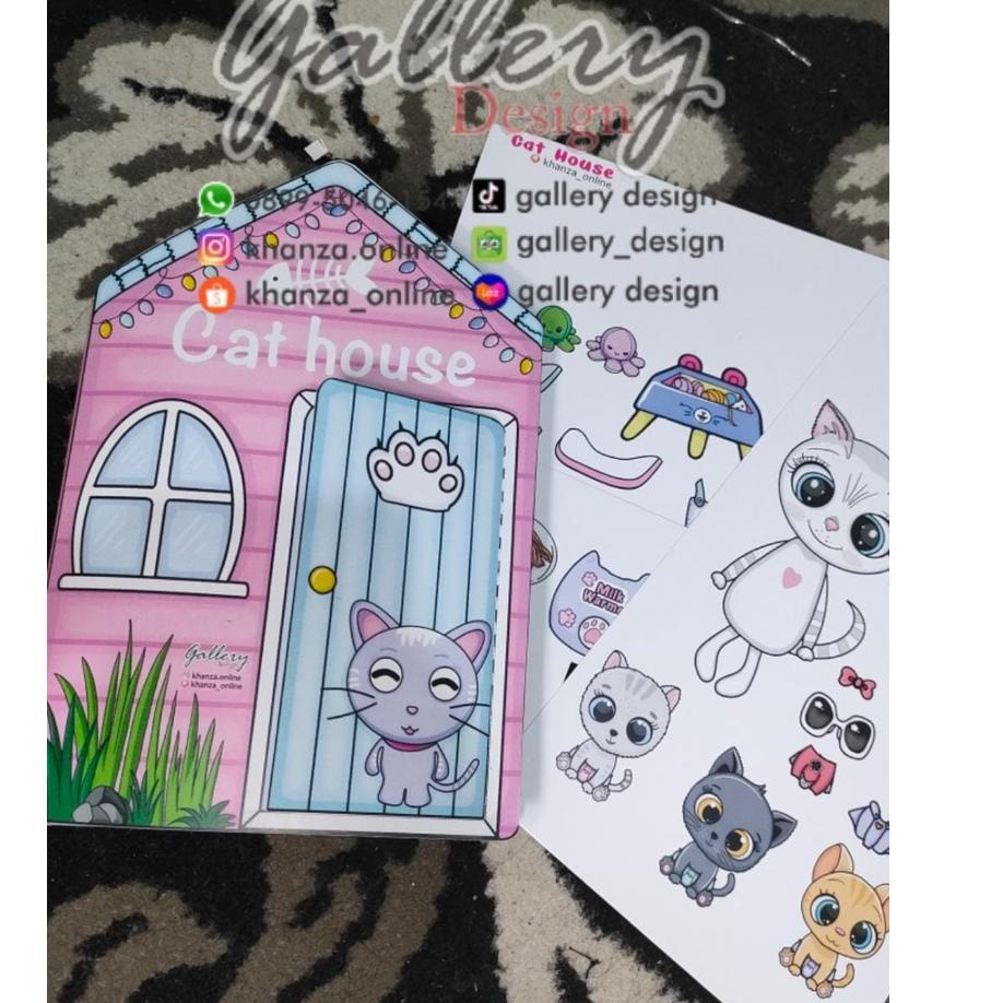 ✶ Mainan Bongkar Pasang | CAT HOUSE PAPER DOLL | mainan edukasi rumah kucing ➣