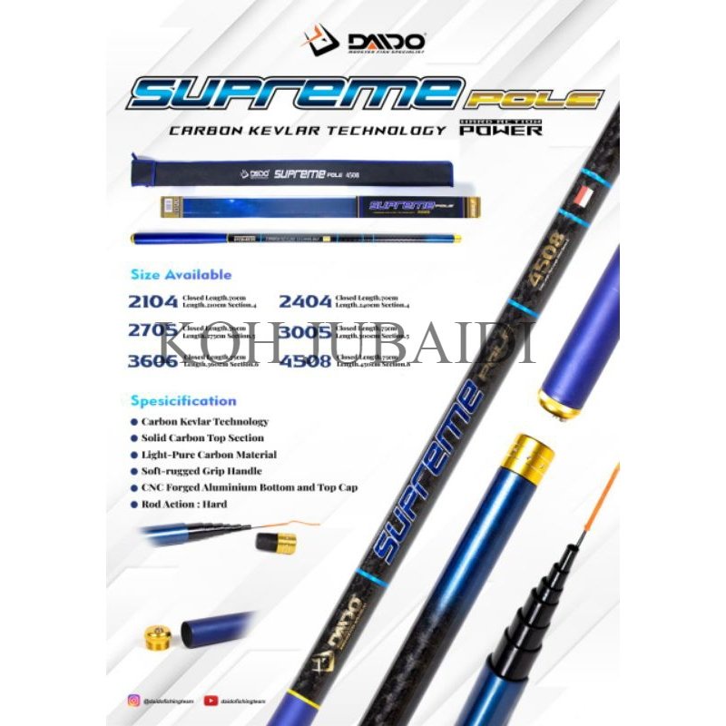 KOh jubaidi JORAN TEGEK CARBON KAKU DAIDO SUPREME CARBON KEVLAR HARD ACTION POWER Murah laris semara