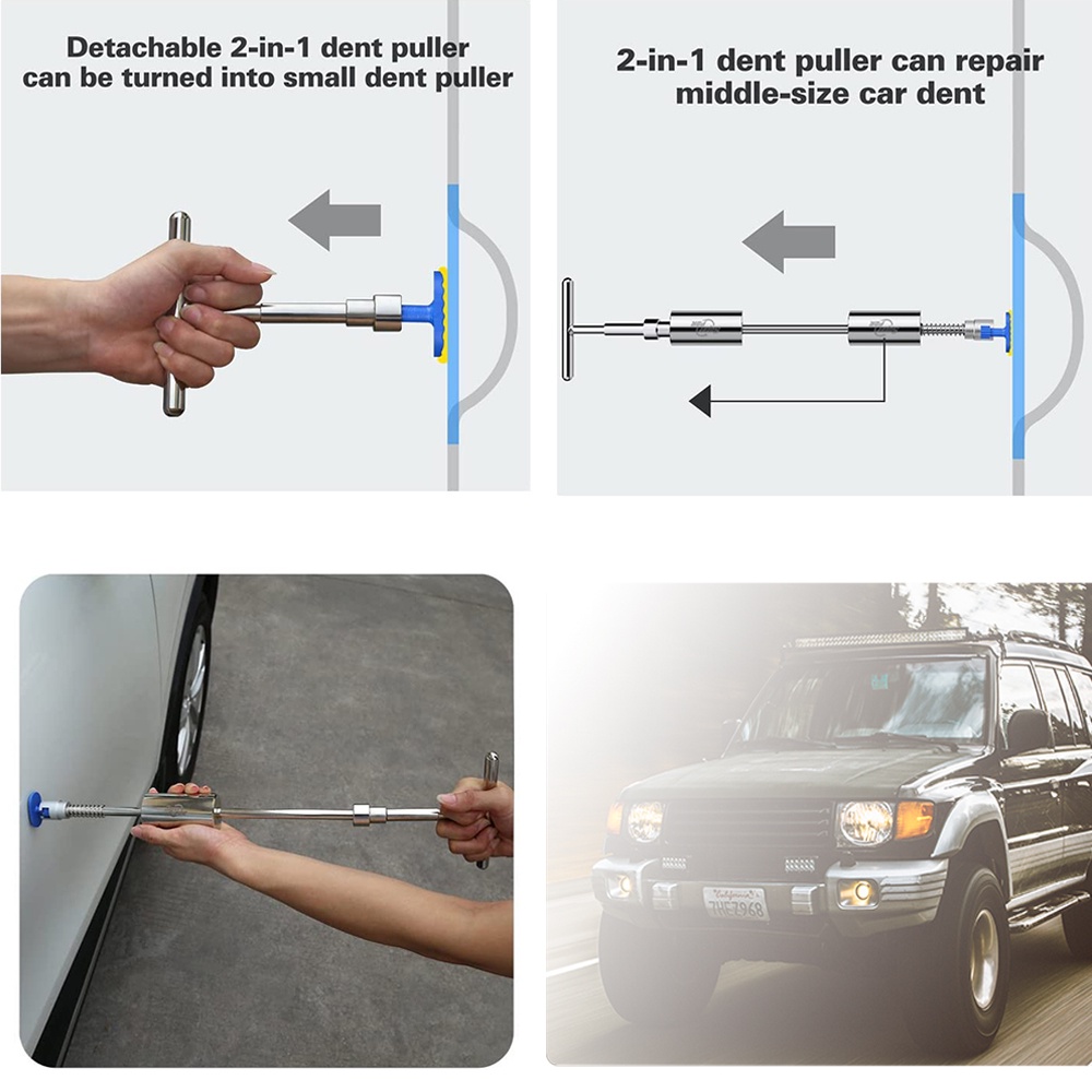 Alat Penghilang Penyok Mobil T-Bar Puller Palu Mobil Tubuh Paintless Dent Perbaikan Alat