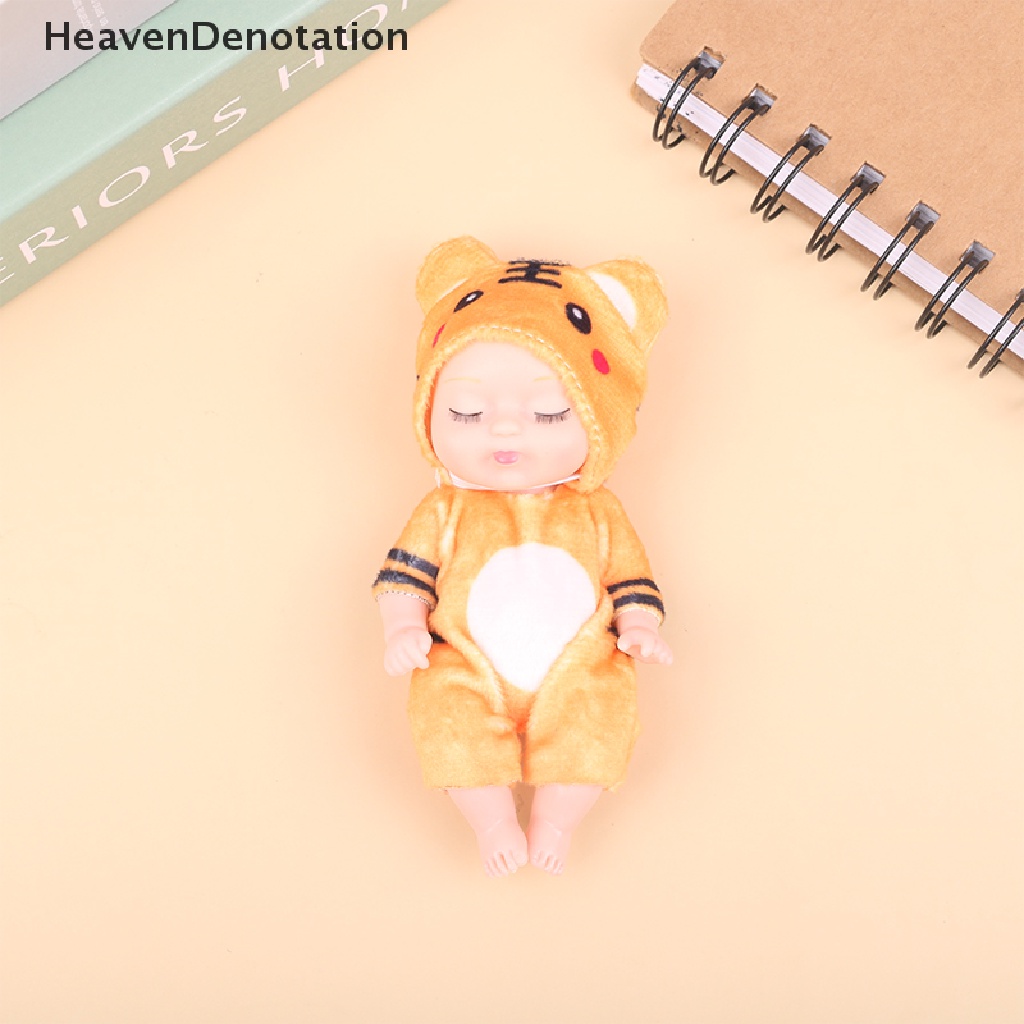 [HeavenDenotation] 11cm Simulasi Baby Doll Mainan Mini Tidur Baby Doll Hewan Untuk Anak HDV