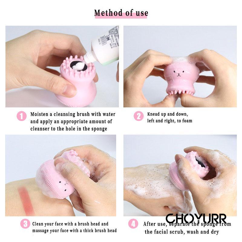 【COD】Alat Pembersih Wajah Silikon Gurita / Foamer Facial Cleanser Gurita Multifungsi Make Up Brush Cleansing Face Massage Murah -CH