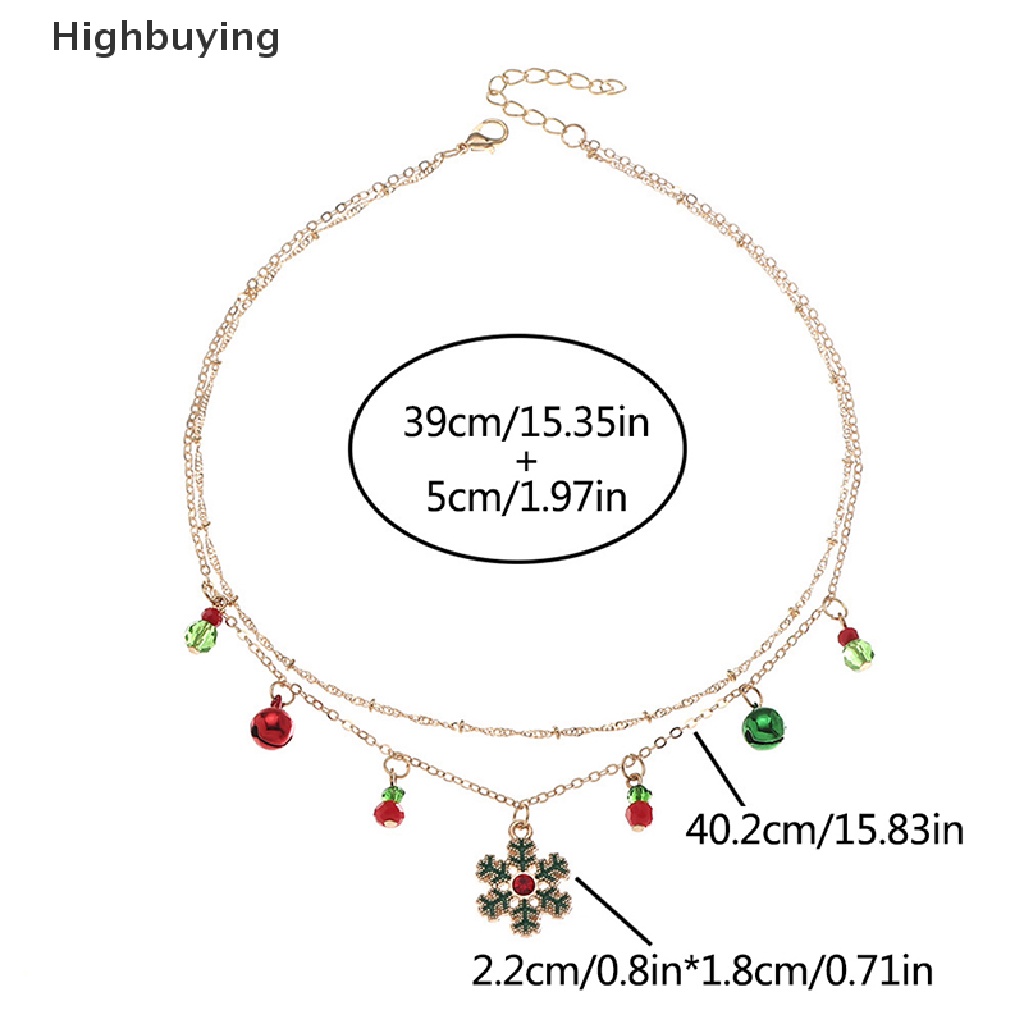 Hbid Halus Warna-Warni Lonceng Kristal Pohon Natal Liontin Kalung Untuk Wanita Fashion Klavikula Rantai Kalung Perhiasan Xmas Tahun Baru Hadiah Glory