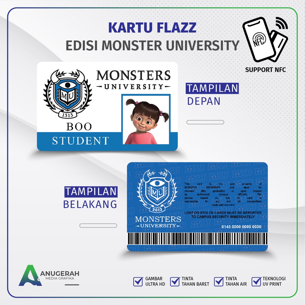 Kartu E-toll Flazz BCA Emoney Brizzi BNI Tapcash Edisi Monster University