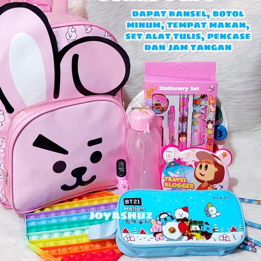 ✧ Tas Anak Perempuan Berbonus - Ransel Coki Anak TK - Tas Sekolah Anak TK  Karakter - Tas Anak Perem