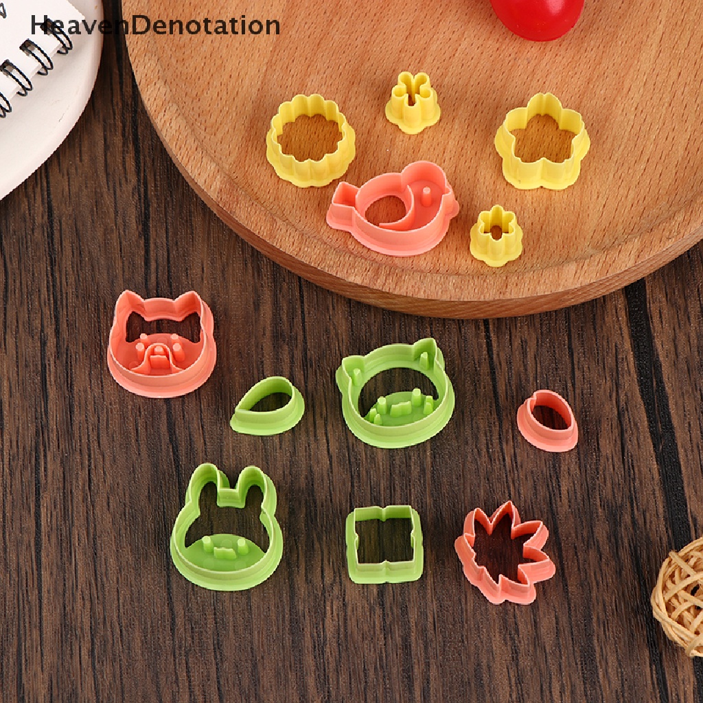 [HeavenDenotation] 6Pcs / Set Cute Animal Birds Flowers Sandwich Cookie Mold Cutters Cutter Cookie Cake Decorag Moulds Tools Diy Cartoon Bento Shape Stamper Baking Supplies HDV