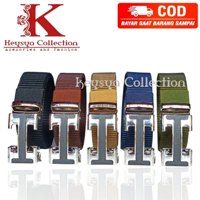 ikat pinggang pria Tactical sabuk pria nylon canvas gesper pria kanvas nylon