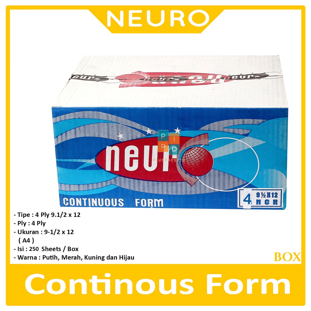 

NEURO - Continous Form 4 Ply 9 1/2 x 12 ( A4 Neuro ) Ncr - Box