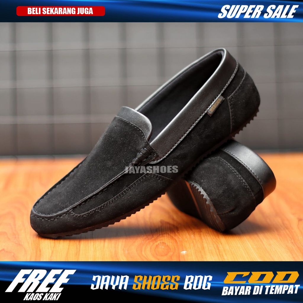 MORBI Sepatu Casual Kasual Slip On Pria Kulit Simple Original Ringan Nyaman