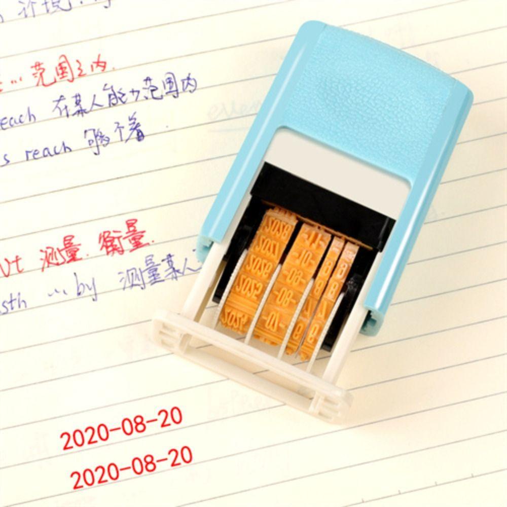 Stempel Tanggal Agustina Mini Adjustable 4mm Self-Inking Stamps Self-Inking Back to Ink Handle Stempel Akun