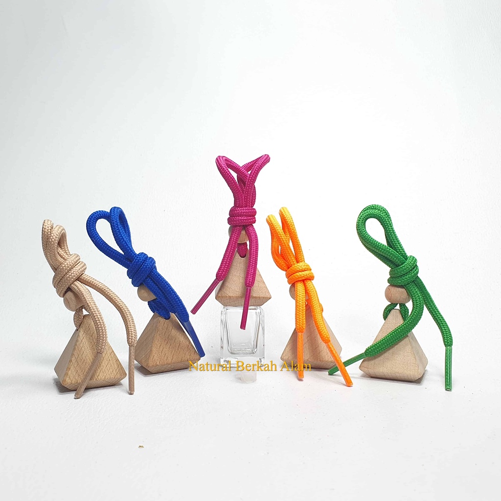 Botol Parfum Gantung 5 Ml Kotak Tutup Kayu Segitiga / Botol Kaca / Botol Kaca Parfum / Botol Parfum 
