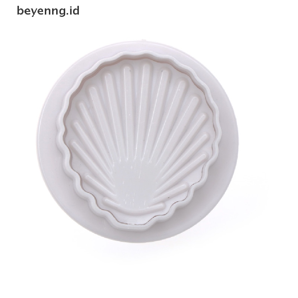 Beyen 3Pcs Shell Shape Plunger Cutter Fondant Alat Dekorasi Kue Cetakan Kue SugarCraft ID